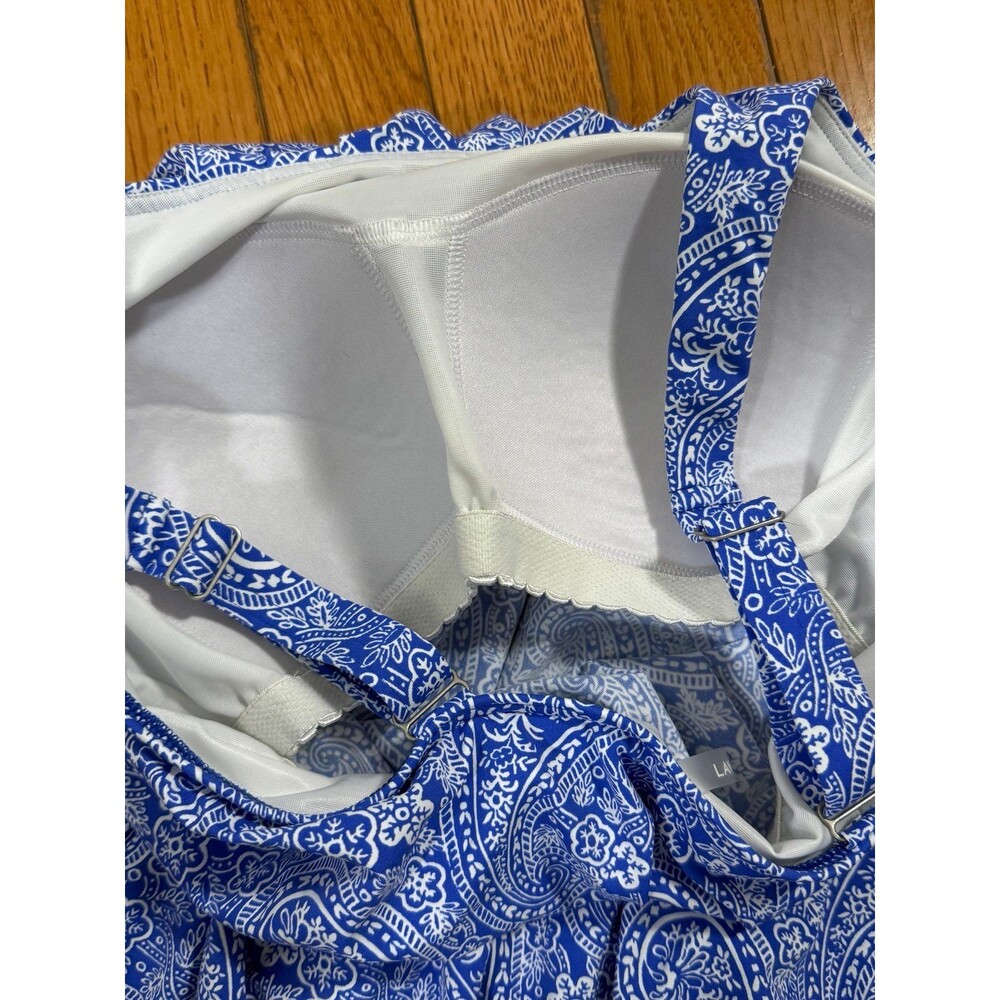 Lands End Women Blouson‎ Tankini Top & Swim Skirt Bandana Paisley Size 6P - Picture 4 of 8